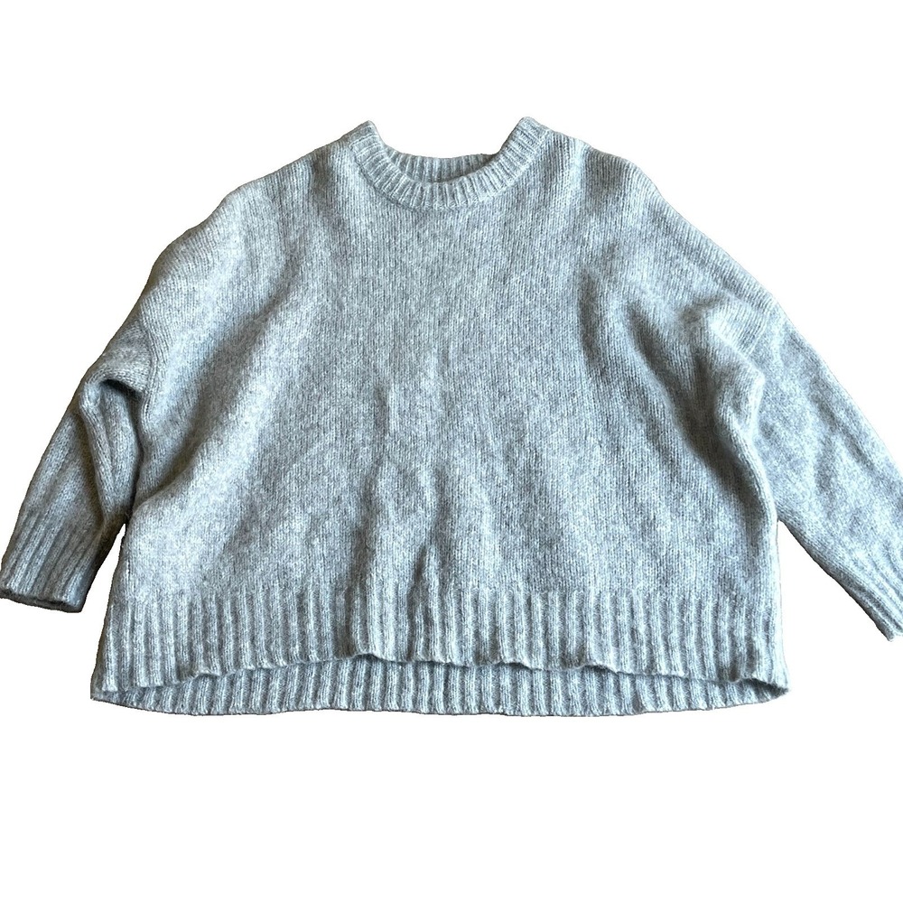 Jenni Kayne Womens Alpaca Cocoon‎ Sweater 2X Grey Cozy Sustainable Minimalist
